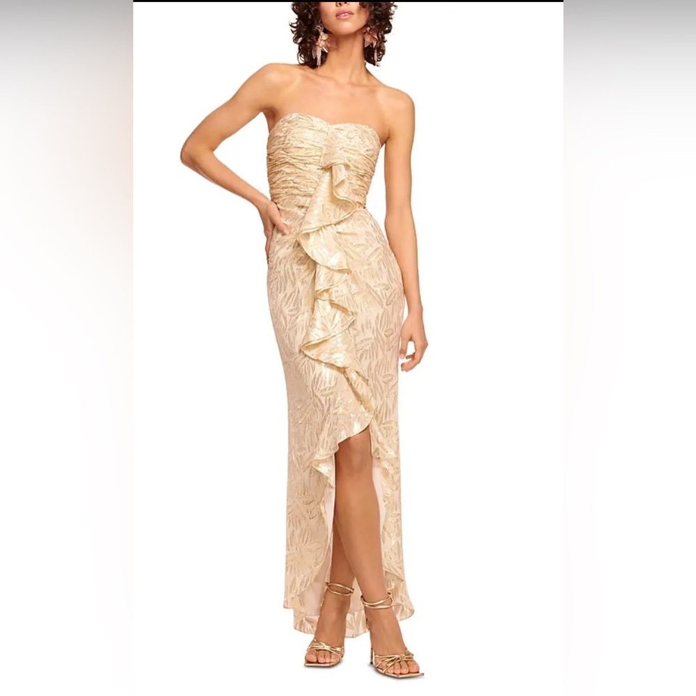 Ramy Brook Goldie strapless Metallic dress